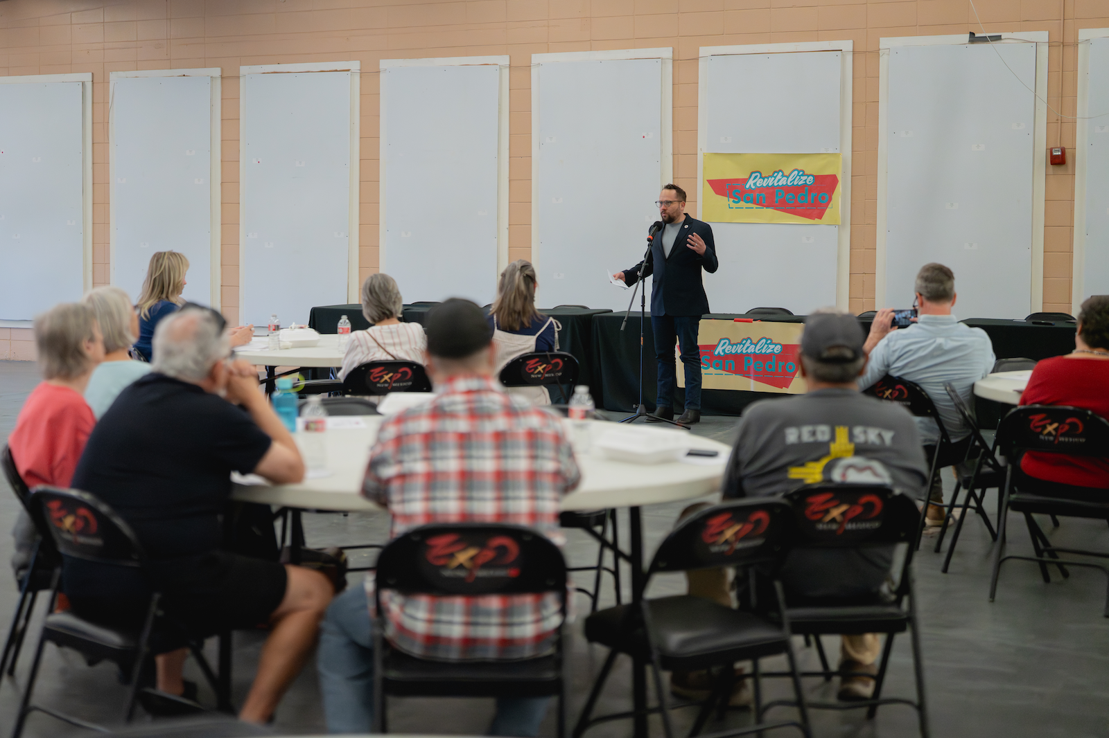  Executive Director Adrian N. Carver welcomes participants to the Public Safety Town Hall. 